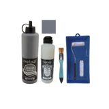 Cadence Mobilya Boyası-Cadence Multisurface H-090 Koyu Gri 500Ml Ultimate Vernik Mat 250Ml Saten Rulo Set Koyu Gri Tek Ebat