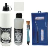 Cadence Mobilya Boyası Multisurface H - 001 Beyaz Boya Seti 500 ml ve 250 ml Parlak Ultimate Vernik ile Saten Rulo