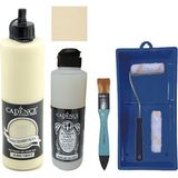 Cadence Mobilya Boyası - Multisurface H - 005 Taffy 500 ml Ultimate Vernik Parlak 250 ml Saten Rulo Set