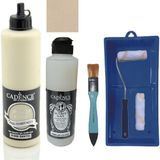 Cadence Mobilya Boyası - Multisurface H - 006 Dantel 500 ml Ultimate Vernik Parlak 250 ml Saten Rulo Set