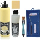 Cadence Mobilya Boyası - Multisurface H - 007 Açık Sarı 500 ml Ultimate Vernik Parlak 250 ml Saten Rulo Set
