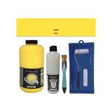 Cadence Mobilya Boyası - Multisurface H - 009 Sarı 2lt Ultimate Parlak Vernik 500 ml Saten Rulo Set