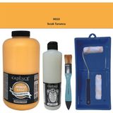 Cadence Mobilya Boyası - Multisurface H - 010 Sıcak Turuncu 2000 ml Ultimate Vernik Mat 500 ml Saten Rulo Set