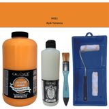 Cadence Mobilya Boyası - Multisurface H - 011 Açık Turuncu 2000 ml Ultimate Vernik Mat 500 ml Saten Rulo Set