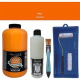 Cadence Mobilya Boyası - Multisurface H - 012 Turuncu 2000 ml Ultimate Vernik Mat 500 ml Saten Rulo Set