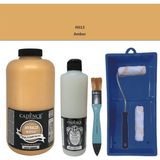 Cadence Mobilya Boyası - Multisurface H - 013 Amber 2000 ml Ultimate Vernik Mat 500 ml Saten Rulo Set