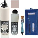 Cadence Mobilya Boyası - Multisurface H - 014 Ararot 500 ml + Ultimate Vernik Mat 250 ml + Saten Rulo Set