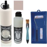 Cadence Mobilya Boyası - Multisurface H - 014 Ararot 500 ml Ultimate Vernik Parlak 250 ml Saten Rulo Set