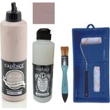 Cadence Mobilya Boyası - Multisurface H - 015 Tuval 500 ml Ultimate Vernik Parlak 250 ml Saten Rulo Set