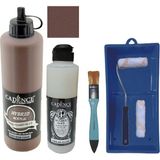 Cadence Mobilya Boyası - Multisurface H - 016 Sıcak Kahve 500 ml Ultimate Vernik Parlak 250 ml Saten Rulo Set