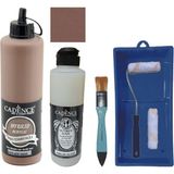 Cadence Mobilya Boyası - Multisurface H - 019 Açık Kahve 500 ml Ultimate Vernik Parlak 250 ml Saten Rulo Set