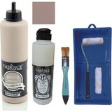 Cadence Mobilya Boyası - Multisurface H - 021 S Yulaf 500 ml + Ultimate Vernik Mat 250 ml + Saten Rulo Set