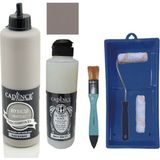 Cadence Mobilya Boyası - Multisurface H - 022 M Kahve 500 ml + Ultimate Vernik Mat 250 ml + Saten Rulo Set