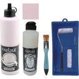 Cadence Mobilya Boyası - Multisurface H - 023 Solgun Pembe 500 ml Ultimate Vernik Parlak 250 ml Saten Rulo Set