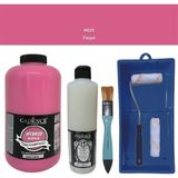 Cadence Mobilya Boyası - Multisurface H - 025 Fuşya 2000 ml Ultimate Vernik Mat 500 ml Saten Rulo Set