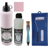 Cadence Mobilya Boyası - Multisurface H - 026 Kaktus Çiçeği 500 ml Ultimate Vernik Parlak 250 ml Saten Rulo Set