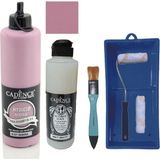 Cadence Mobilya Boyası - Multisurface H - 027 Sedona 500 ml + Ultimate Vernik Mat 250 ml + Saten Rulo Set