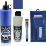 Cadence Mobilya Boyası - Multisurface H - 038 Ultramarine 500 ml + Ultimate Vernik Mat 250 ml + Saten Rulo Set
