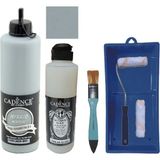 Cadence Mobilya Boyası - Multisurface H - 039 Lagun Mavi 500 ml Ultimate Vernik Parlak 250 ml Saten Rulo Set