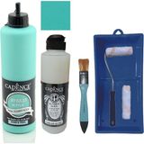 Cadence Mobilya Boyası - Multisurface H - 044 N yeşil 500 ml Ultimate Vernik Parlak 250 ml Saten Rulo Set