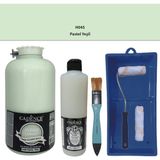 Cadence Mobilya Boyası - Multisurface H - 045 Pastel Yeşil 2000 ml Ultimate Vernik Mat 500 ml Saten Rulo Set