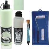 Cadence Mobilya Boyası - Multisurface H - 045 Pastel Yeşil 500 ml Ultimate Vernik Parlak 250 ml Saten Rulo Set