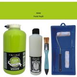 Cadence Mobilya Boyası - Multisurface H - 046 Fıstık Yeşil 2lt Ultimate Parlak Vernik 500 ml Saten Rulo Set