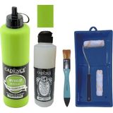 Cadence Mobilya Boyası - Multisurface H - 046 Fıstık Yeşil 500 ml + Ultimate Vernik Mat 250 ml + Saten Rulo Set