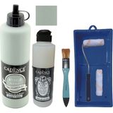 Cadence Mobilya Boyası - Multisurface H - 048 F yeşil 500 ml Ultimate Vernik Parlak 250 ml Saten Rulo Set