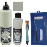 Cadence Mobilya Boyası - Multisurface H - 049 Ihlamur Yeşil 500 ml Ultimate Vernik Parlak 250 ml Saten Rulo Set