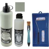 Cadence Mobilya Boyası - Multisurface H - 050 Yosun 500 ml + Ultimate Vernik Mat 250 ml + Saten Rulo Set
