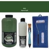 Cadence Mobilya Boyası - Multisurface H - 051 Yaprak Yeşil 2lt Ultimate Parlak Vernik 500 ml Saten Rulo Set