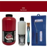 Cadence Mobilya Boyası - Multisurface H - 054 Kan Kırmızı 2000 ml Ultimate Vernik Mat 500 ml Saten Rulo Set