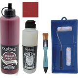 Cadence Mobilya Boyası - Multisurface H - 055 Bordo 500 ml Ultimate Vernik Parlak 250 ml Saten Rulo Set