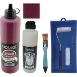 Cadence Mobilya Boyası - Multisurface H - 056 Vişne 500 ml Ultimate Vernik Parlak 250 ml Saten Rulo Set
