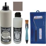 Cadence Mobilya Boyası - Multisurface H - 059 Vizon 500 ml Ultimate Vernik Parlak 250 ml Saten Rulo Set