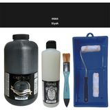 Cadence Mobilya Boyası - Multisurface H - 060 Siyah 2000 ml Ultimate Vernik Mat 500 ml Saten Rulo Set