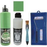 Cadence Mobilya Boyası - Multisurface H - 061 Yonca 500 ml + Ultimate Vernik Mat 250 ml + Saten Rulo Set