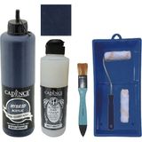 Cadence Mobilya Boyası - Multisurface H - 062 Lacivert 500 ml + Ultimate Vernik Mat 250 ml + Saten Rulo Set