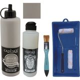 Cadence Mobilya Boyası - Multisurface H - 065 Ufuk gr isi 500 ml + Ultimate Vernik Mat 250 ml + Saten Rulo Set