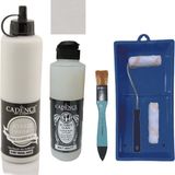Cadence Mobilya Boyası - Multisurface H - 067 Doğal Hazır 500 ml + Ultimate Vernik Mat 250 ml + Saten Rulo Set