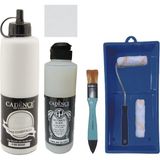 Cadence Mobilya Boyası - Multisurface H - 068 Buhar 500 ml Ultimate Vernik Parlak 250 ml Saten Rulo Set