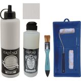 Cadence Mobilya Boyası - Multisurface H - 071 Çığ 500 ml Ultimate Vernik Parlak 250 ml Saten Rulo Set