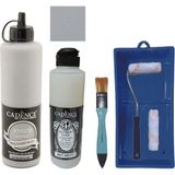 Cadence Mobilya Boyası - Multisurface H - 073 Solgun Kil gr isi 500 ml + Ultimate Vernik Mat 250 ml + Saten Rulo Set