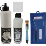 Cadence Mobilya Boyası - Multisurface H - 075 Sünger Taşı 500 ml + Ultimate Vernik Mat 250 ml + Saten Rulo Set