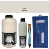 Cadence Mobilya Boyası - Multisurface H - 080 Kumtaşı 2000 ml Ultimate Vernik Mat 500 ml Saten Rulo Set