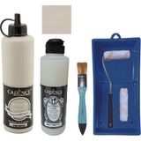 Cadence Mobilya Boyası - Multisurface H - 080 Kumtaşı 500 ml + Ultimate Vernik Mat 250 ml + Saten Rulo Set