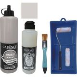Cadence Mobilya Boyası - Multisurface H - 084 Çöl Kahvesi 500 ml + Ultimate Vernik Mat 250 ml + Saten Rulo Set