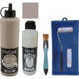 Cadence Mobilya Boyası - Multisurface H - 085 Sisal 500 ml + Ultimate Vernik Mat 250 ml + Saten Rulo Set
