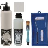 Cadence Mobilya Boyası - Multisurface H - 086 Kül 500 ml Ultimate Vernik Parlak 250 ml Saten Rulo Set